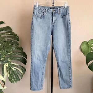 Theory Womens High Rise Straight Cropped Leg Light Wash Denim Jeans Size 27